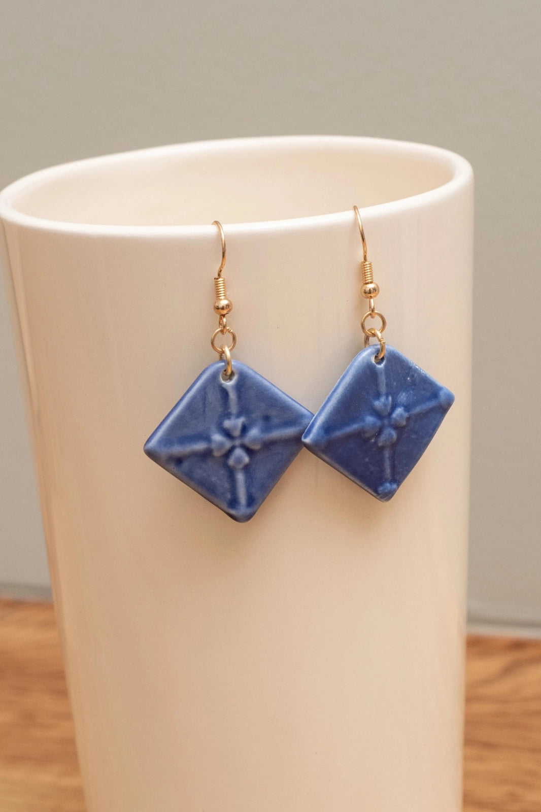 Earrings - Desvres earthenware