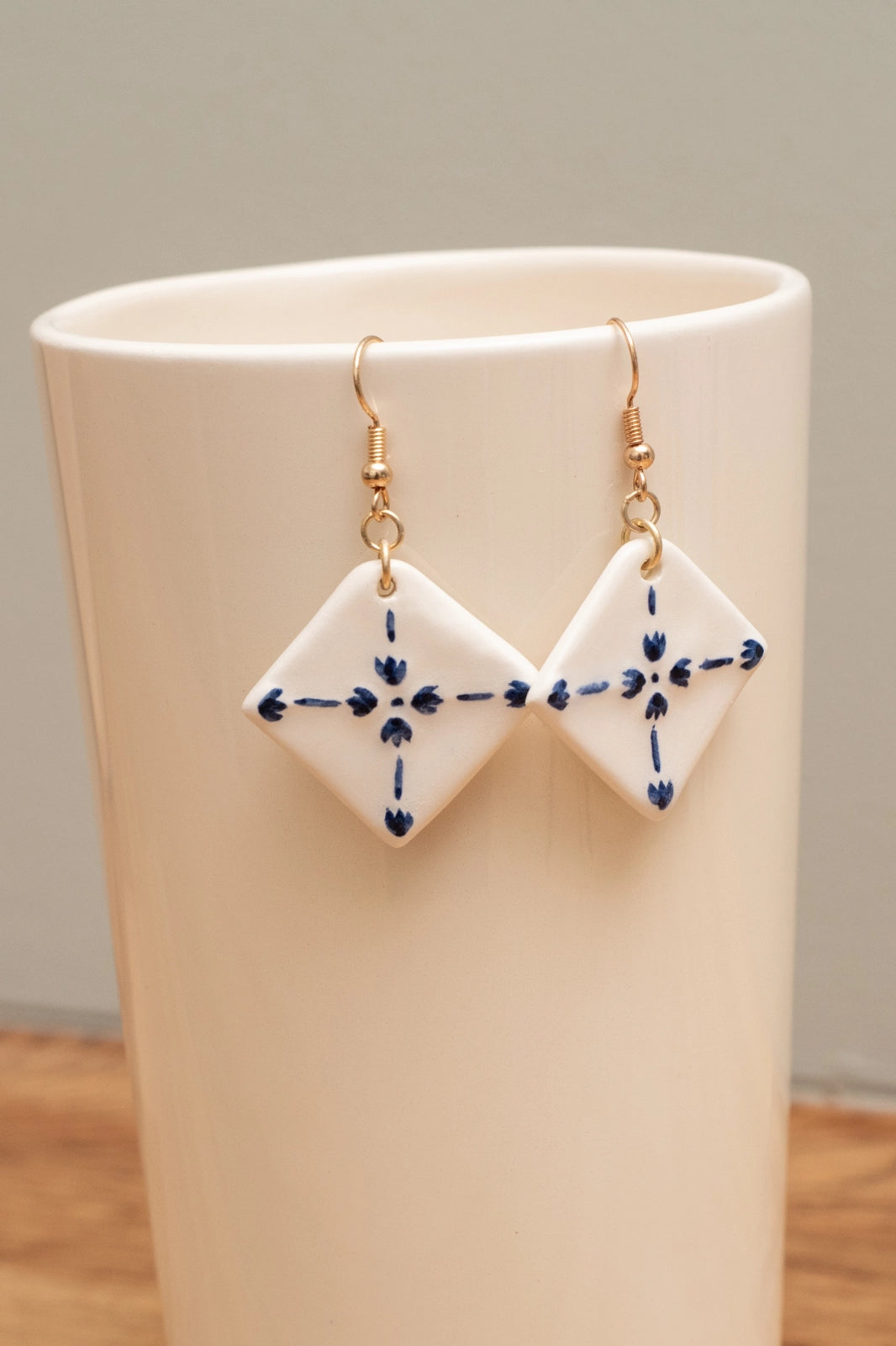 Earrings - Desvres earthenware